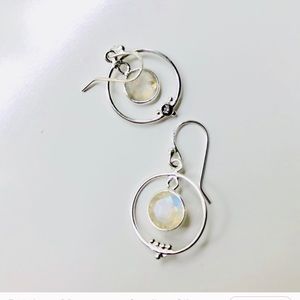 🌟SOLD OUT**NWT: Sterling Silver Moonstone Hoops